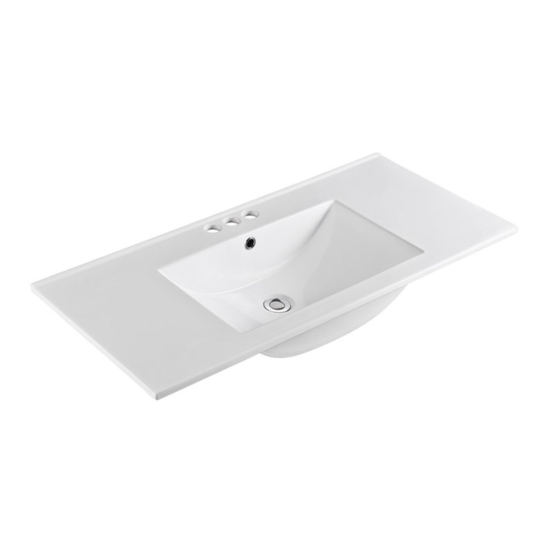 Bellaterra Home 48'' Ceramic Bathroom Vanity Top in White with Sink